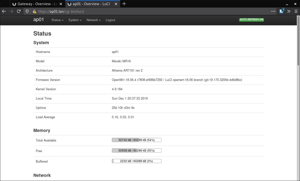 OpenWRT Luci on MR16