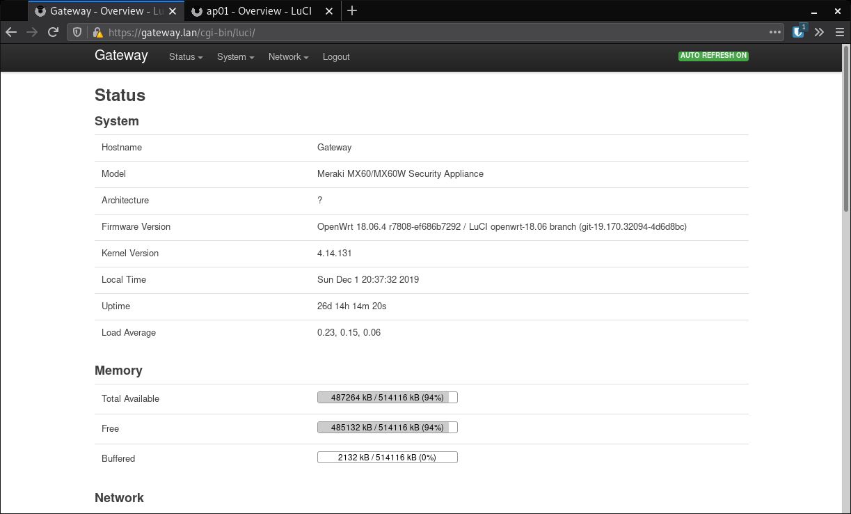 OpenWRT Luci on MX60